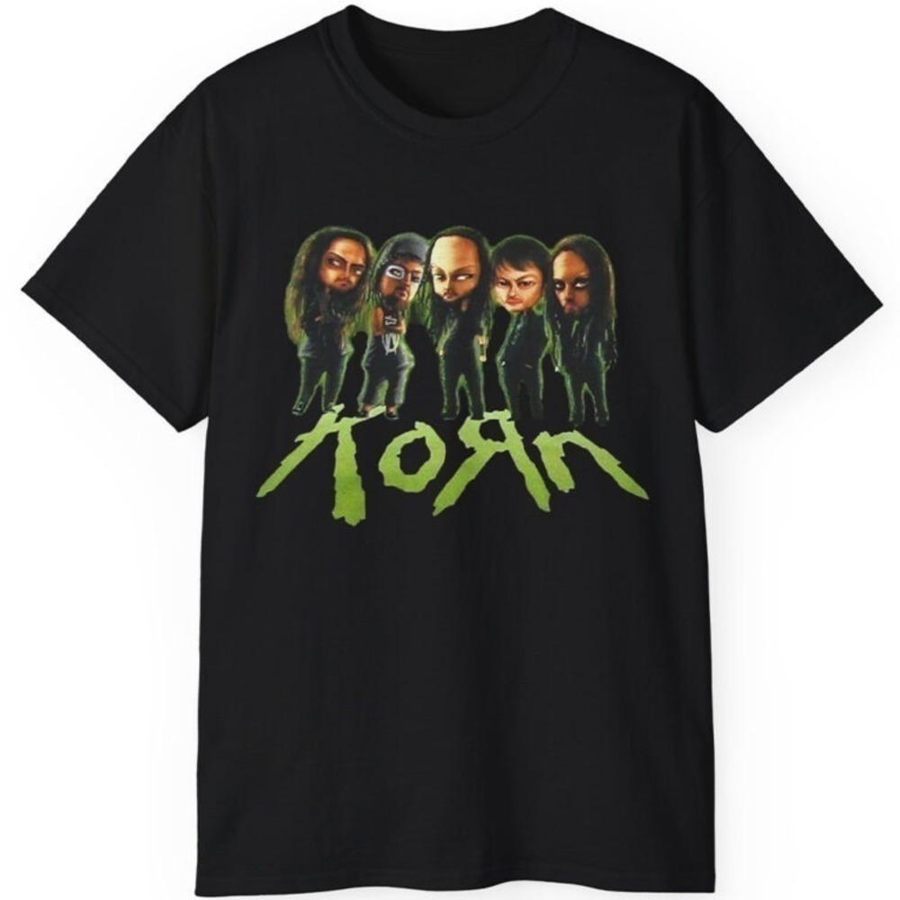 Korn Caricature Photo Shirt Rock Band Graphic Tee Unisex Concert Shirt